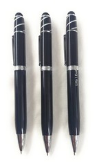 3ct pen Lot: Misprint Executive Metal Fidget Spinner Pens w/Stylus: BLACK