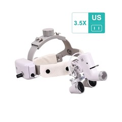 3.5X Medical Surgical Dental Binocular Loupes Headband Magnifier LED Headlight