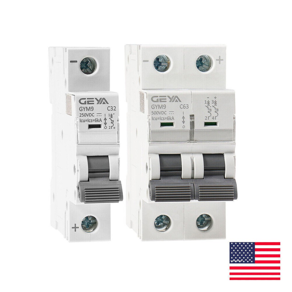 GEYA Solar DC Mini Circuit Breaker 1/2P MCB 6-125A PV Isolator Disconnect Switch