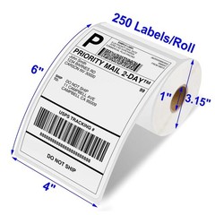 80 Rolls 4×6 Direct Thermal Shipping Labels For Zebra 2844 – 250 Per Roll