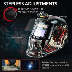 TRQWH Welding Hood with Light & Extreme Tools Bag, 1/1/1/2 Optical Clarity
