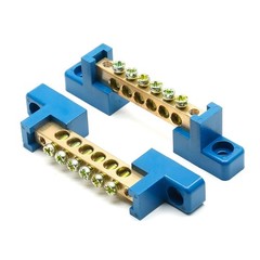 Ground Bus Bar Terminal Block 2Pcs Brass Screw Terminal Blocks Electric Bus Bar