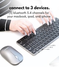 Macally Apple Wireless Keyboard and Mouse for Mac – Dual Mode (Bluetooth + Wi…