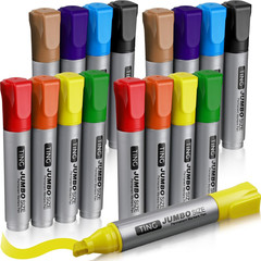 Fuutreo 16 Pcs Jumbo Size Permanent Markers Bulk Large Chisel Tip Permanent