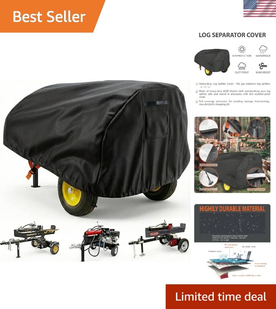 Heavy Duty Log Splitter Cover, Waterproof Oxford Cloth, for 15-45 Ton Gas or …