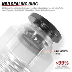 Air Line Tubing Kits 1/4” OD 33ft Nylon Hose 1/4” NPT Push to Connect Fittings