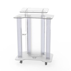 Returned Item Acrylic Podium Wood Pulpit Large Lecterm for Church School Confere