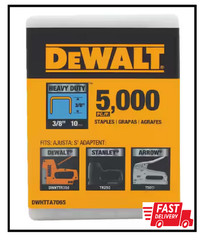DEWALT Staples 3/8 In. Heavy Duty Silver metallic finish Tool (5,000 per Box)