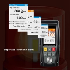 2.5MHz Ultrasonic Thickness Gauge Min/Max 1500 Sets Data Storage 0.04 – 11.81 in
