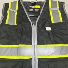 Kishigo Safety Vest,Zipper,Black,L Gravel Gear HV
