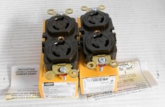 Hubbell HBL4550 Twist Locking Duplex Receptacle 15A 250V 2P 3Wire (Lot of 2)