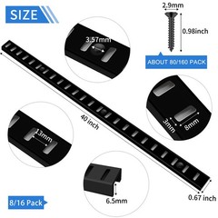 8 Pcs 40 Inch Shelf Pilaster Tracks and 24 Pcs Shelf Clips Adjustable Metal S…