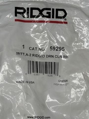 RIDGID 59295, Drain Cleaning Mitt, RIGHT Hand Only