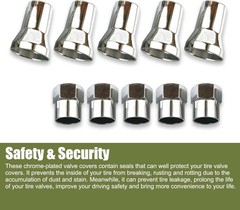10 PCS Leakproof Tire Valve Cover, Universal Alloy Wheel Valve Stem Sleeve and C