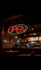 ASBAVA Super Bright LED Open Sign Day or Night (RED and GREEN) 32”x15”