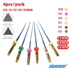 6 Pcs Dental Endodontic NiTi Engine Use Heat Activated Rotary Files 19/21/25mm