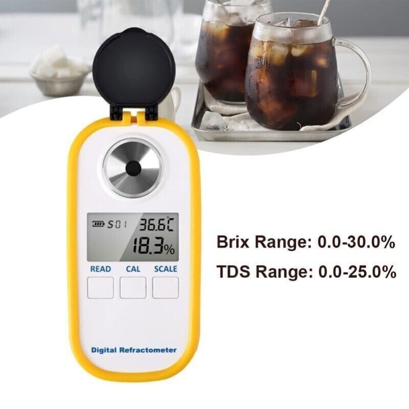 2 in 1 Digital Refractometer Coffee Brix TDS Tester Coffee Concentration Meter–