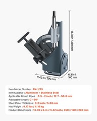 VEVOR Pipe Notcher 1/2 to 2-inch Tubing Notcher with 0 to 60° Adjustable Angle