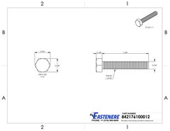 1/4-20 x 1-1/2″ Hex Head Bolts Stainless Steel Fully Threaded Qty 25