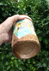 Vintage Mailing Tube Bamboo Coconut Pilipinas Philippines w/Stamps