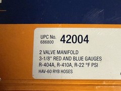 YELLOW JACKET 42004 Series 41 Manifold with 3-1/8 inch Gauge