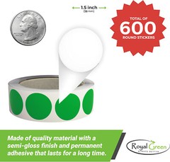 Rounded Dot Stickers 25mm Color Coded Decorative Circle 1 Inch Labels 600 Pack