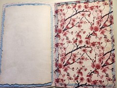 Junk Journal Booklet “CHERRY BLOSSOM” HANDMADE Pink Spring Florals 9X6 40pgs