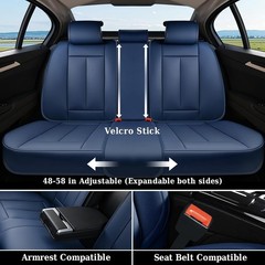 Leather Car Seat Covers Back Set,Universal Fit for Most Cars,SUVs and Sedans,Wat