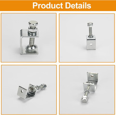 6 Pack Stainless Steel C Clamp – 1-3/16 Inch Small C 1 3/16 In-6pcs, Silver