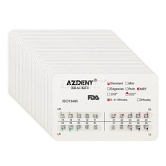 AZDENT Dental Orthodontic Brackets Braces Standard MBT/Roth.022/.018 Hooks 3/345