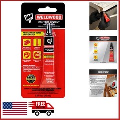 Permanent Bond Contact Cement for Wood and Plastic, 0.67 Oz, Water Resistant