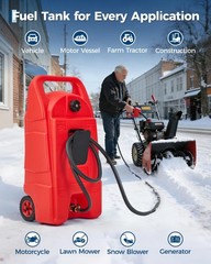 ⭐Upgraded 15Gallon Gas Tank,Portable Leak-Proof Gas Container w/Pump & 10FT Hose