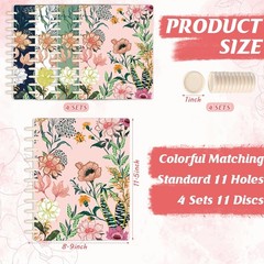 4 Set Discbound Notebook Cover and Disc Set Letter Size 8.5x11in Colorful Patter