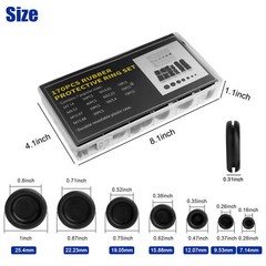 170PCS Rubber Grommet Firewall Hole Plug Electrical Wiring Gasket Assortment Kit