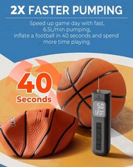 Electric Ball Pump 2000mAh with Digital Pressure Gauge, Fast Inflate/Deflate for