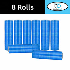 Cast Narrow Banding Stretch Wrap 15″ x 1500′ 63 Gauge Dark Blue Film 8 Rolls