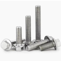 M6-1.0 X 25Mm Flanged Hex Head Bolts Flange Hexagon Screws, Stainless Steel 18