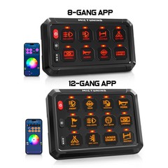 MICTUNING LED Wireless Switch Panel 4-6-8-12 Gang Remote/APP Control Circuit Box