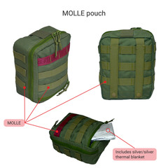 DERBY Tactical Rescue Stretcher Folding Drag Litter Nylon 8 Handles MOLLE Pouch