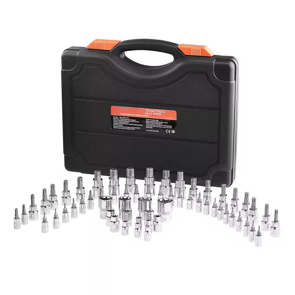 Torx Bit Socket and External Torx Socket Set, 60-Piece T6-T70, TT6-TT70, TP8-TP6