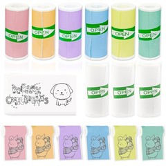 9 Rolls Self-Adhesive Mini Printer Paper – 6 57mm x 25mm, 6 Colorful 3 White
