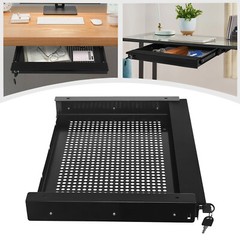 Slide Out Under Desk Keyboard Tray Pull Out Keyboard Drawer Shelf Vented Design
