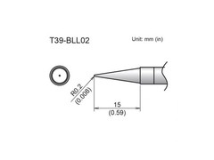 Hakko T39-BLL02 – Conical Tip; R0.2 x 15mm