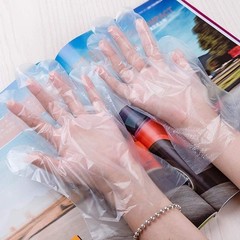 100 Pcs Plastic Gloves Disposable Hair Dye Gloves Clear Food Handler Gloves