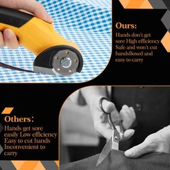 Cordless Scissors, 4V 2000mAh Portable Cordless Rotary Scissors -with Blades,…