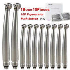 10 x US Ship Denshine 4 Hole Dental LED High Speed Handpiece E-generator Turbine