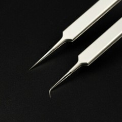 2pcs/set Precision Stainless Steel Straight Curved Ultra Thin Fly Line Tweezers