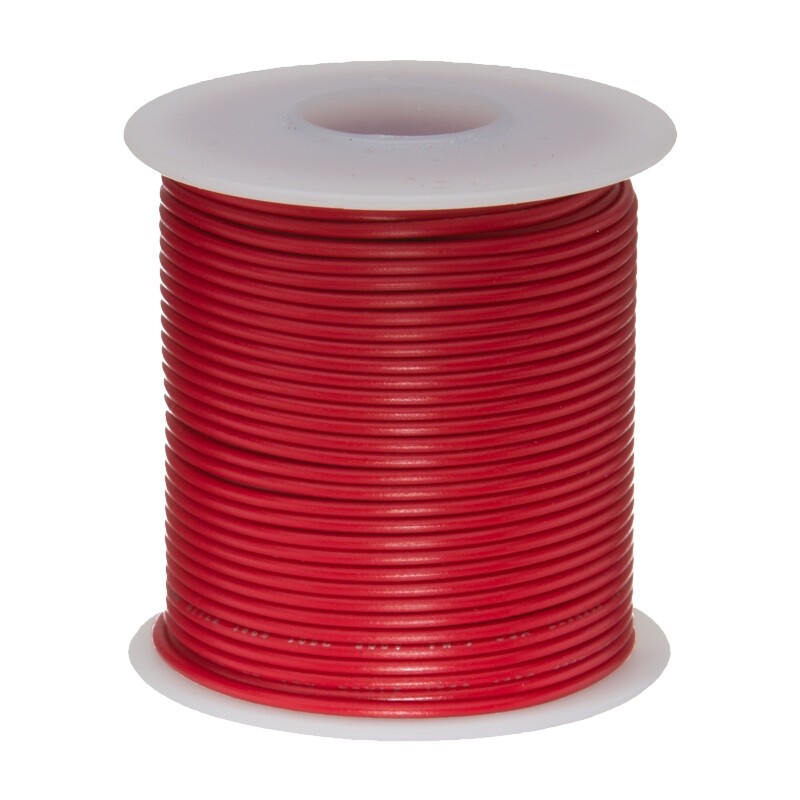 14 AWG Gauge TXL Automotive Stranded Hook Up Wire, 25 ft, Red, 60 Volts