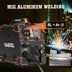 200A Gas Mig/Gasless MIG/HF Tig/Stick/Cut/Spot 6 in 1 Welding Machine Aluminum W