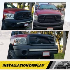 Front Bumper Grille 2006-2009 Dodge RAM 2500 3500 Big Horn W/O Light Matt Black